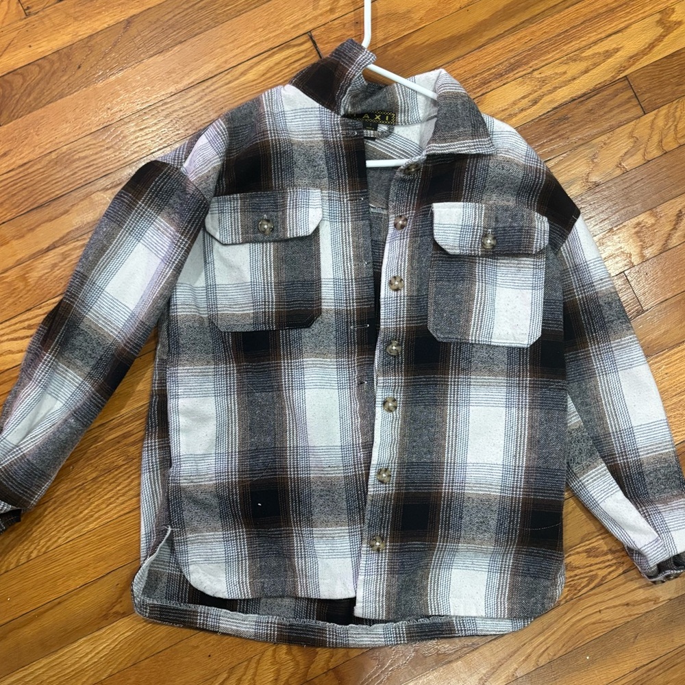 Plaid Button-Up Shirt Jacket